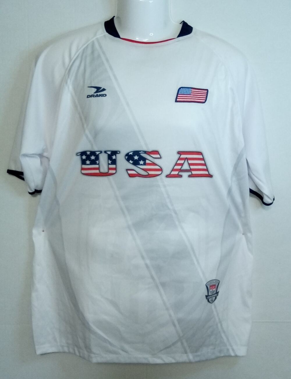 U.S.A. Drako Team Soccer White Jersey Adult One Size (Large)